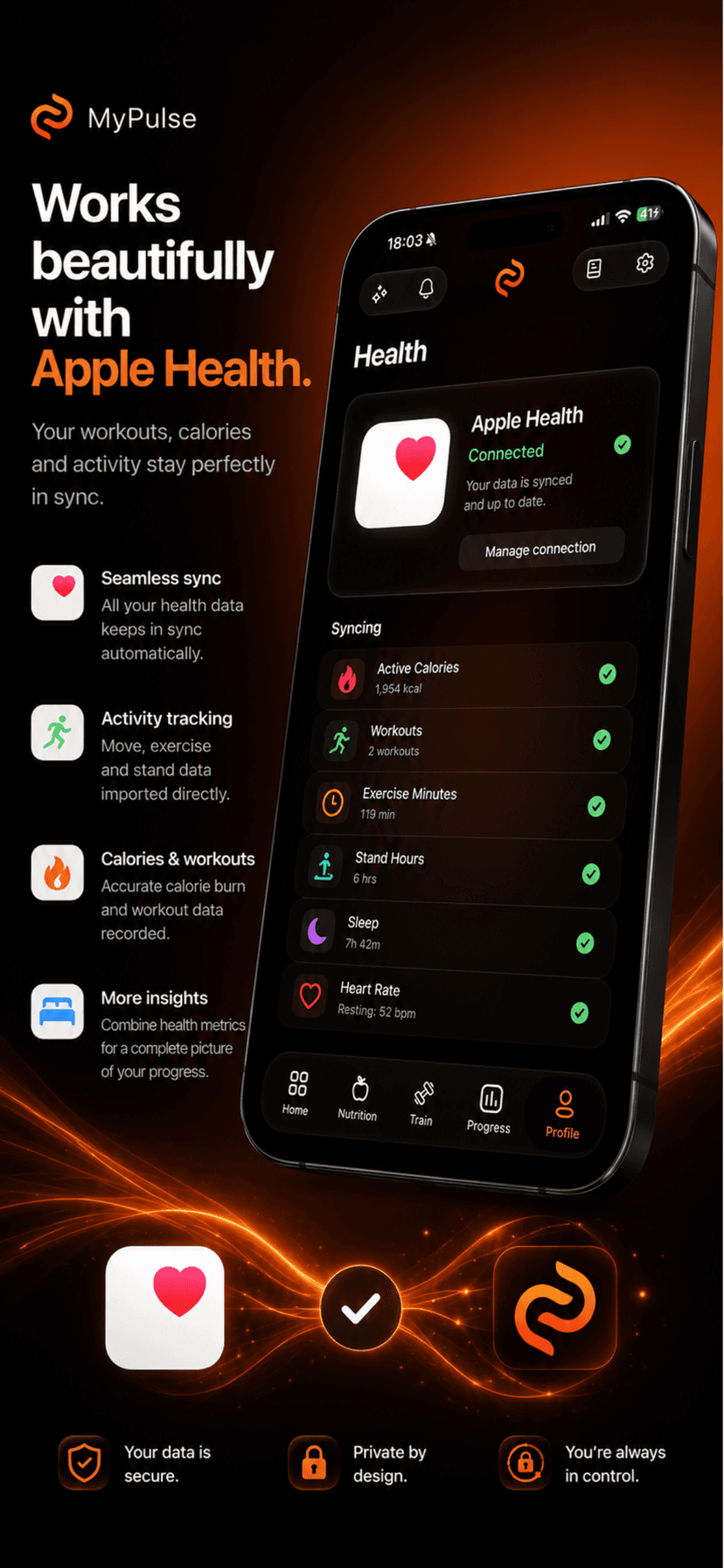 MyPulse works with Apple Health